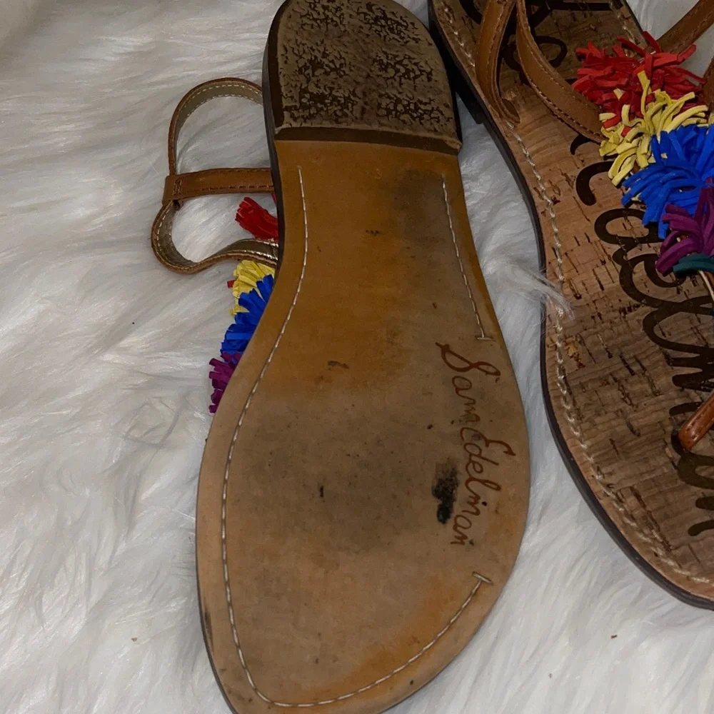 Sam Edelman Multicolor Pom-Pom Sandals - Picture 4 of 5